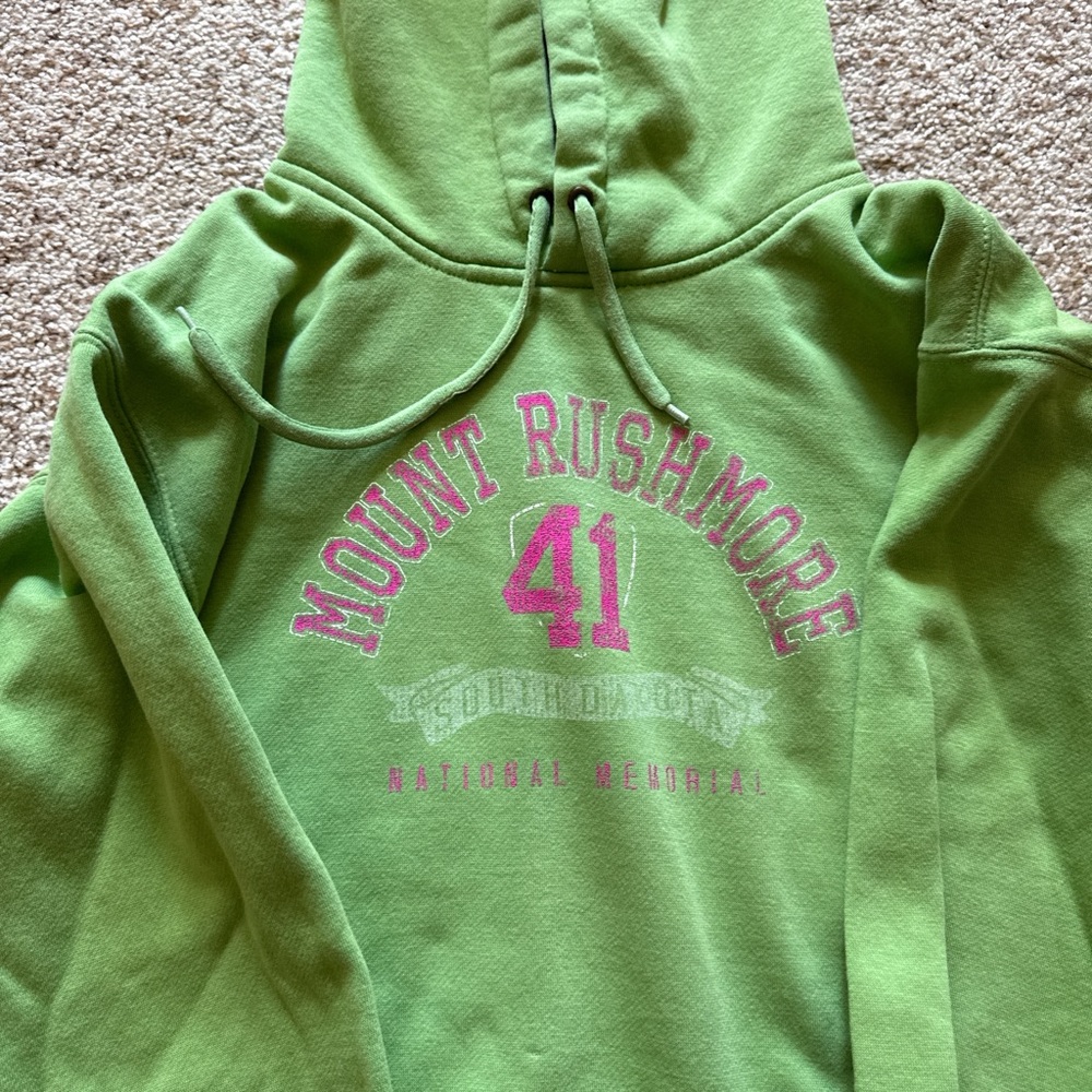 Women’s  Green Mount Rushmore Graphic Top with Pink Accent